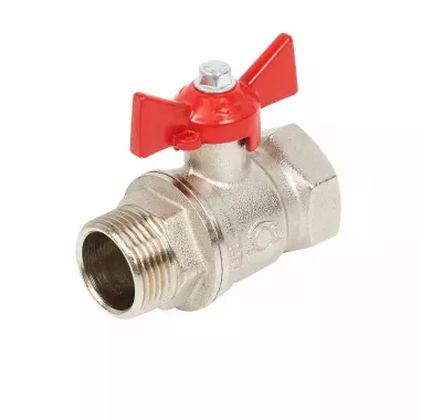Кран шаровой прямой Valfex DN20 PN24 3/4" ВР/НР ручка бабочка латунь