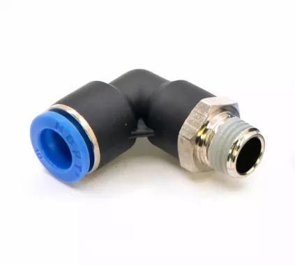 Пневмофитинг цанговый L-образный с наружной резьбой PL 10-02 (R1/4")