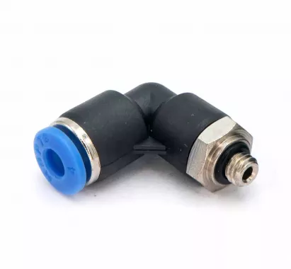 Пневмофитинг цанговый L-образный с наружной резьбой PL 4-М5х0.8