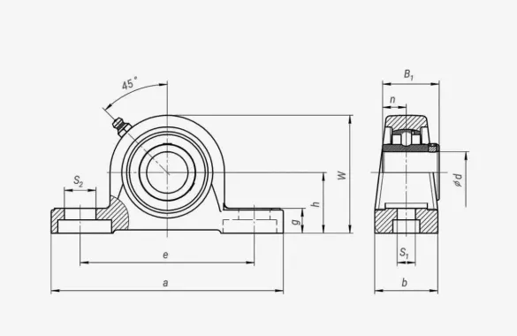 Подшипниковый узел 480202 (UCP 202) (e=95 мм)