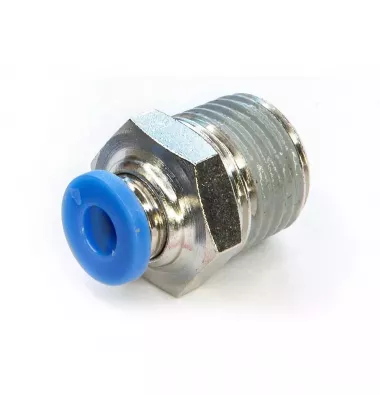 Пневмофитинг цанговый прямой с наружной резьбой PC 4-02 (R1/4")