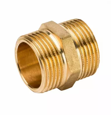 Ниппель латунный прямой 1" НР х 1" НР (наружная резьба)