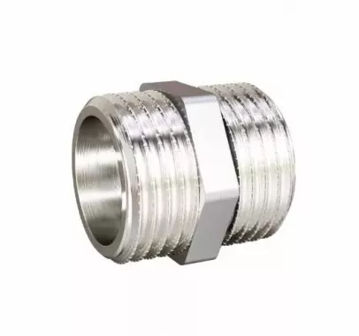 Ниппель прямой LD Pride DN25 (1") НР/НР латунь никель