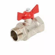 Кран шаровой прямой Valfex DN20 PN24 3/4" ВР/НР ручка бабочка латунь